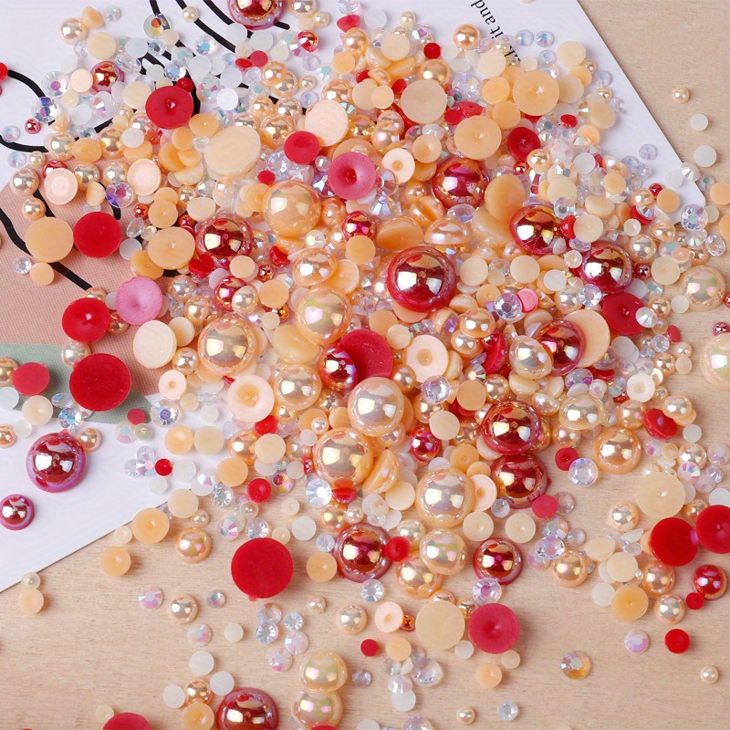 Lote de 1500 unids/caja de perlas redondas de colores mezclados