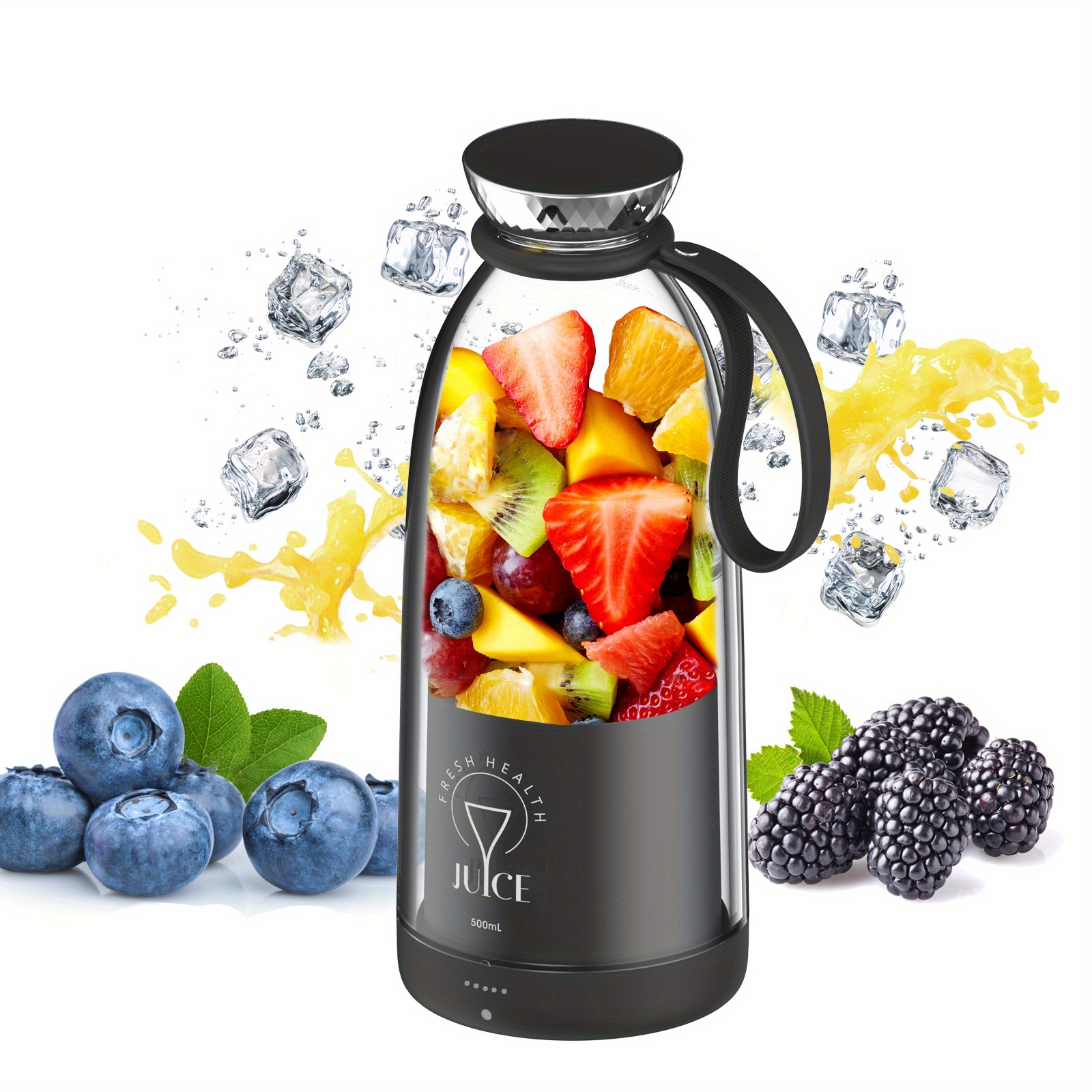 Portable Blender for Shakes and Smoothies, USB Rechargeable Personal  Blender, Mini Blender with a 17.6oz Capacity, Strong Stainless-Steel  Blades, and