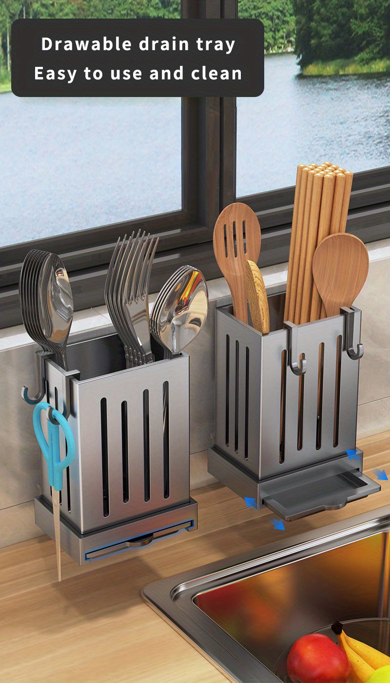 Kitchen Utensil Holder, Chopsticks Cage, Wallmounted Kitchen Utensil