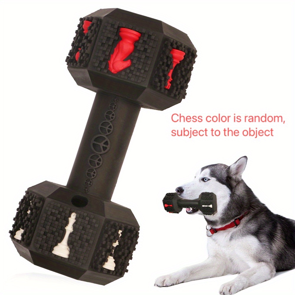 indestructible dog chew toy for   tough natural rubber dumbbell with gear   ideal for medium to large breeds promotes dental health anxiety relief dog toys for  