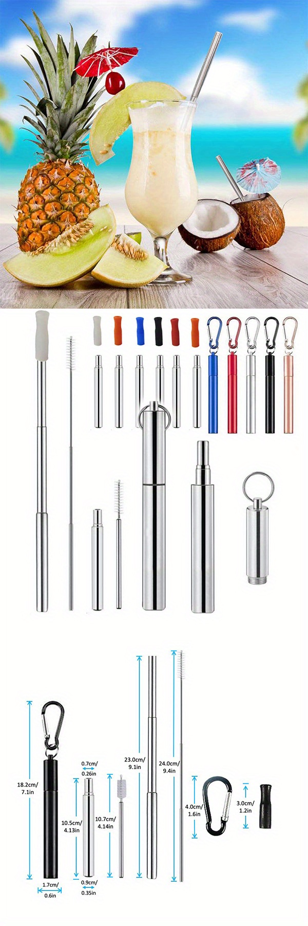 Silicone Mouth Stainless Steel Straw Aluminum Barrel - Temu