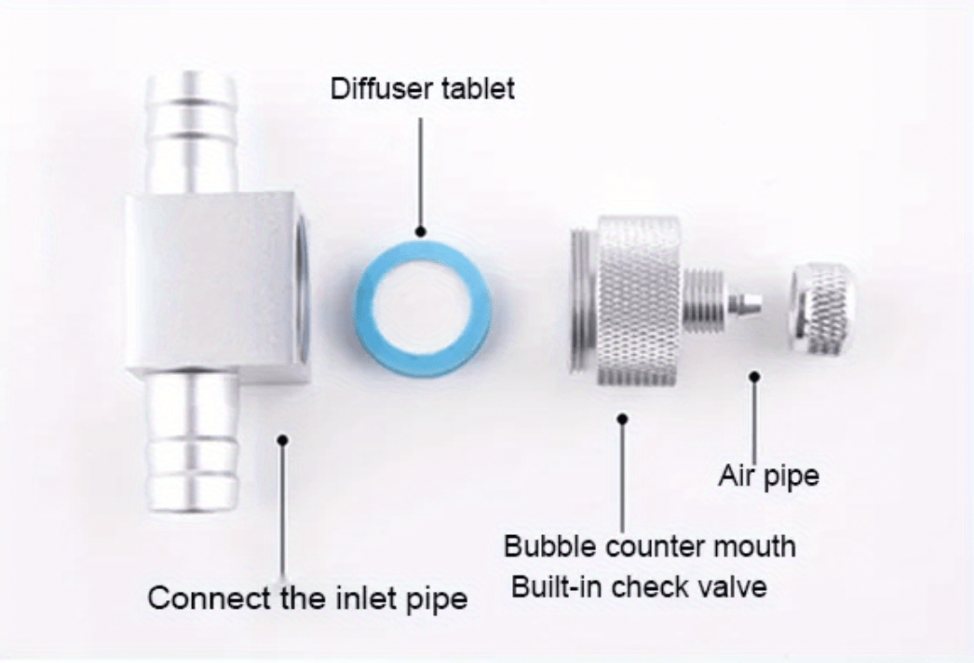 Difusor De CO2 Para Acuario Reactor Externo 12 / 16mm Difusor De CO2  Externo De Aleación De Aluminio Atomizador De Contador De Burbujas Para  Acuario D