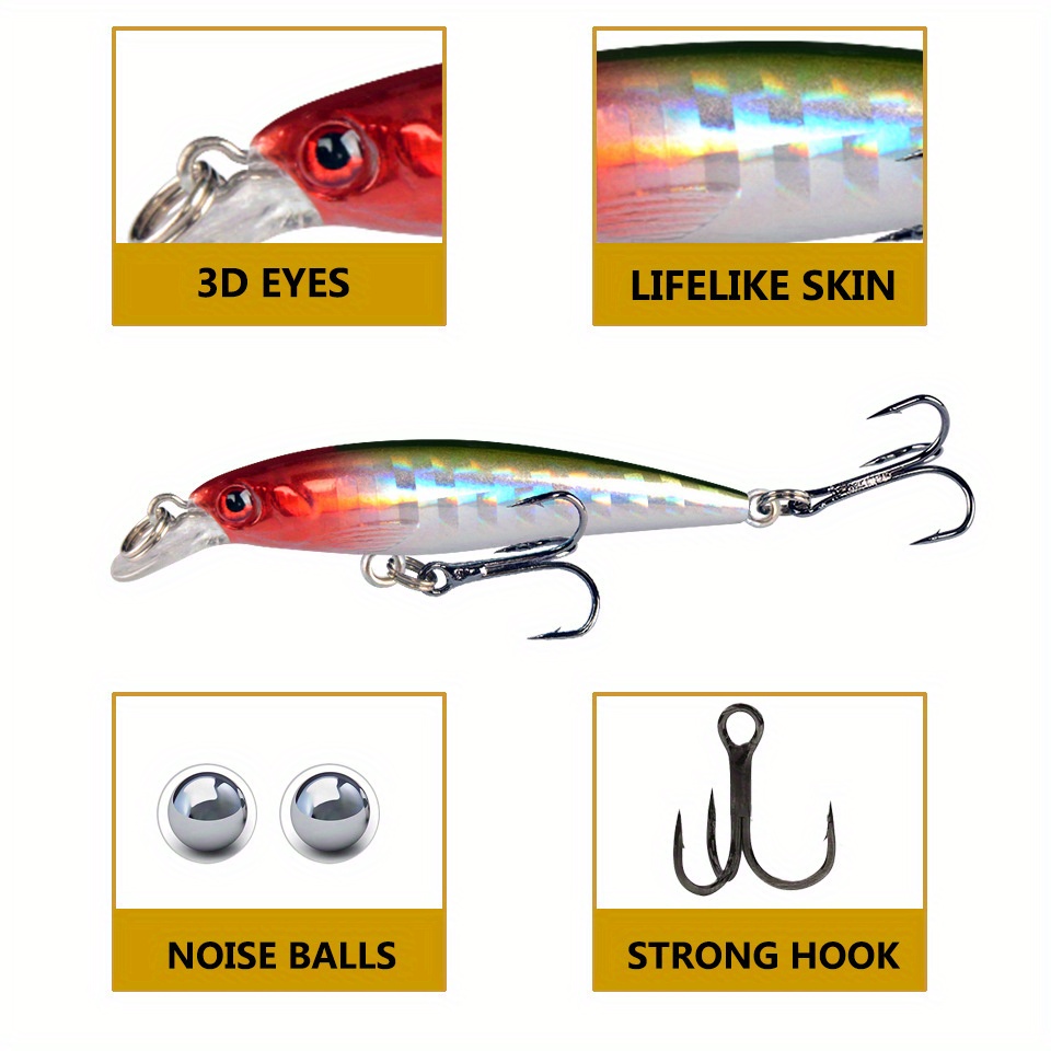 8pcs/lot Mini Minnow Fishing Lure Wobblers - 5cm/1.96in 2.2g Artificial  Hard Bait Jerkbait Tackle Trolling Carp Pike Bass Pesca