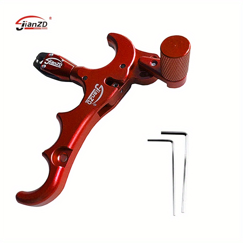 360 rotating archery thumb release for compound bow 4 finger design for improved accuracy and control red