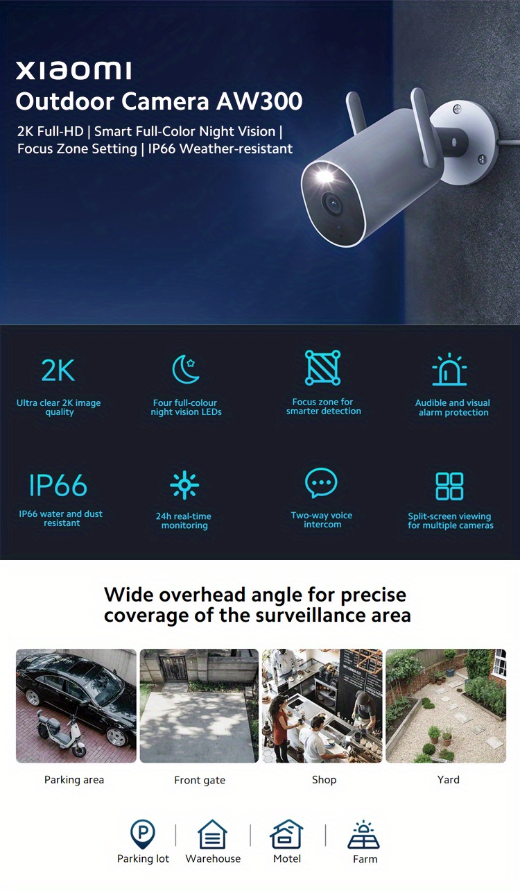 Lancement de la caméra extérieure Xiaomi Mi AW300 avec caméra 2K et vision  nocturne en couleur -  News