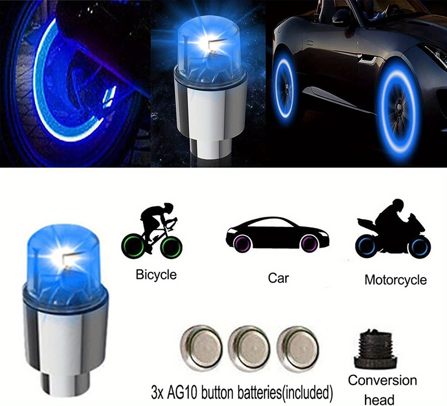 Futuristic Car Accessories : LED tire caps