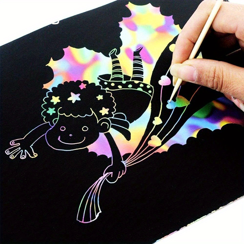 Creative Unique Rainbow Magic Colorful Art Scribble Black - Temu Germany