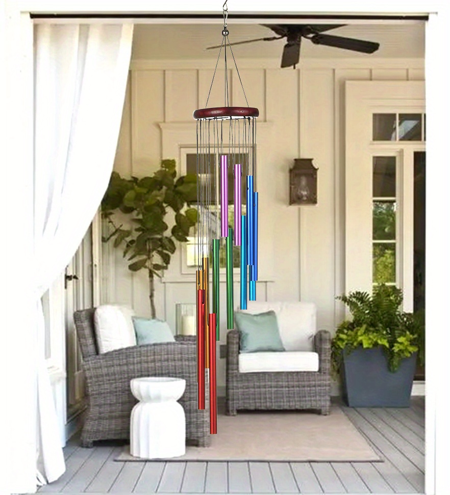 Outdoor Wind Chimes 12 Colored Aluminum Tubes Hooks Temu