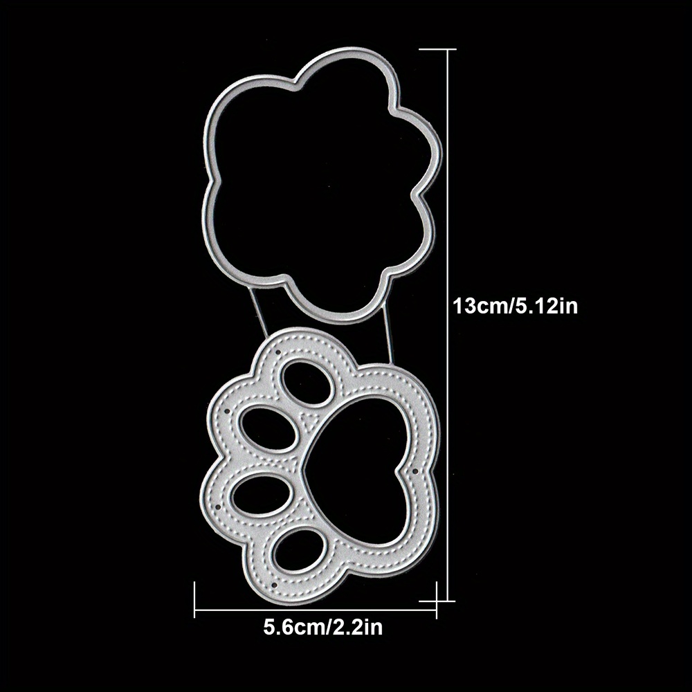 Image of Lovely Cat Paw Metal Cutting Dies Diy Scrapbooking Album Greeting Cards Home Decoration Holiday Handle Hand Made Eid Mubarak