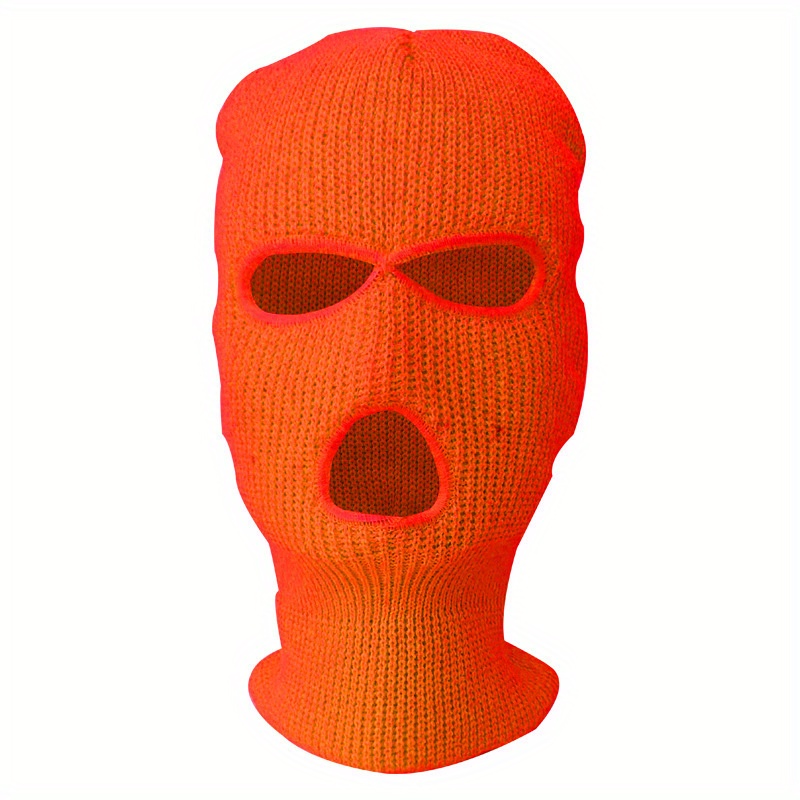 Máscara de esquí de punto de 3 agujeros, pasamontañas de invierno, máscara  de cara completa de punto cálido para deportes al aire libre - AliExpress