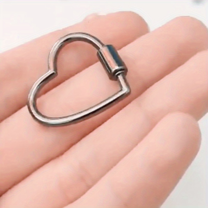 1pc Heart Shape Keychain Clips Mini Small Carabiner Alloy Durable Quick Release Spring Clip for Home Camping Fishing Travel,Temu