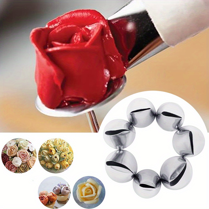 7шт профессиональный набор для украшения тортов, элегантные металлические насадки для кондитерских изделий для дизайна из фонтана для потрясающих тортов, принадлежности для украшения тортов, детали 3