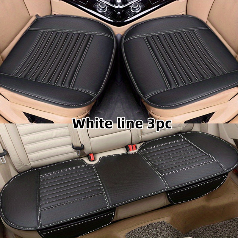 Waterproof PU Leather Front Car Seat Cover Pad Auto Seat Cushion Breathable  Mat with Organizer Easy to Install 