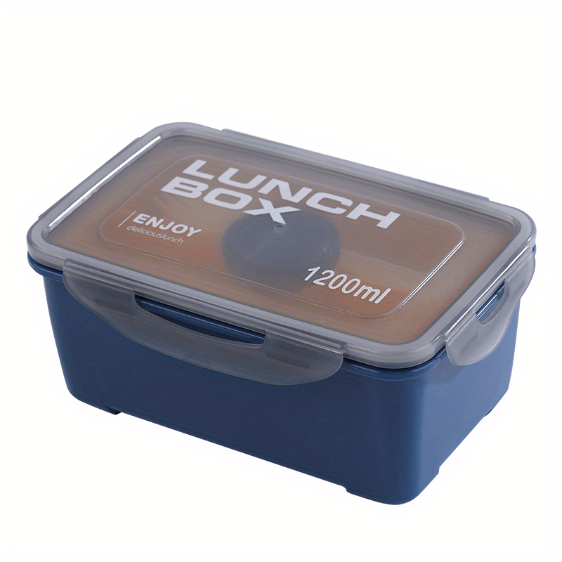 Double Layer Rectangle Lunch Box With Sauce Box, Fork, Spoon, And