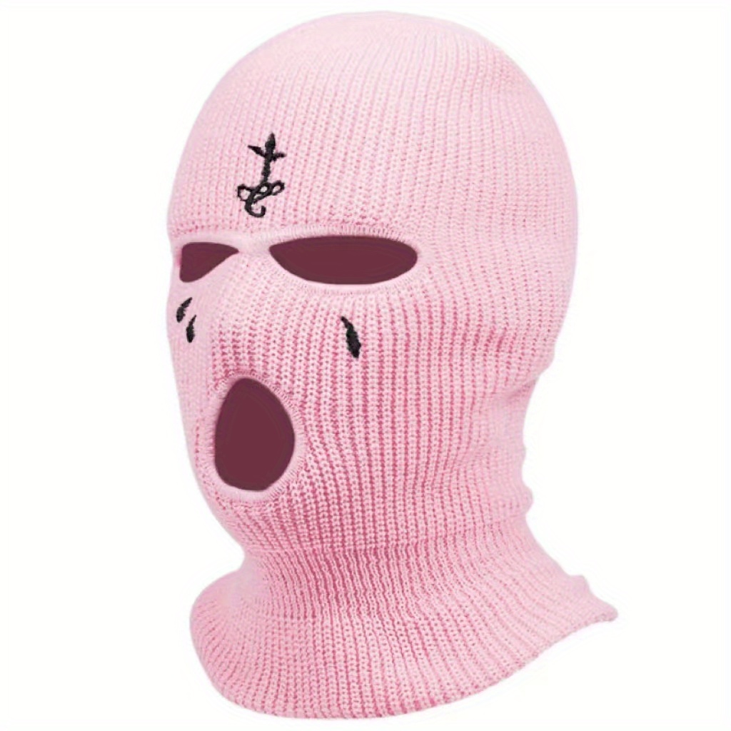 Balaclava rosa, máscara de esquí de 3 agujeros, balaclava de punto, máscara  completa de invierno, gorro de snowboard streetwear -  México