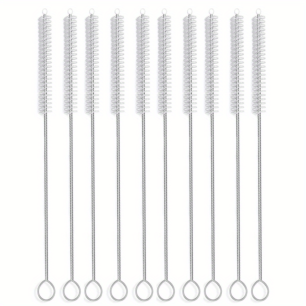 Image of 10pcs, Long Straw Brush, Nylon Pipe Tube Cleaner, 9.45-ihch X 2/5-inch
