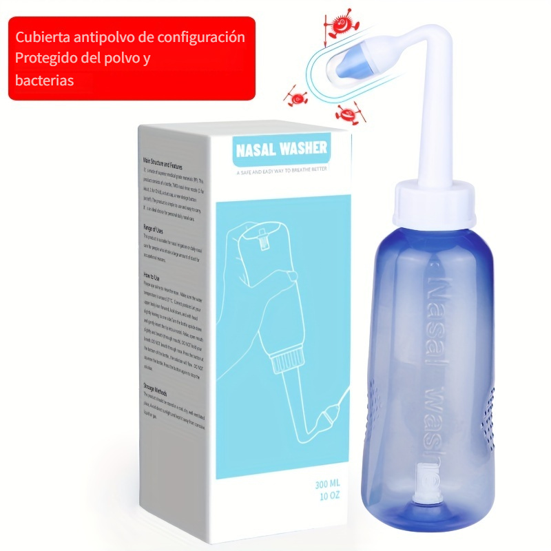Botella para enjuagues y limpiezas nasales Irrigación nasal con enjuague a  presión para adultos y niños. Sin bisfenol A capacidad para 10.1 onzas