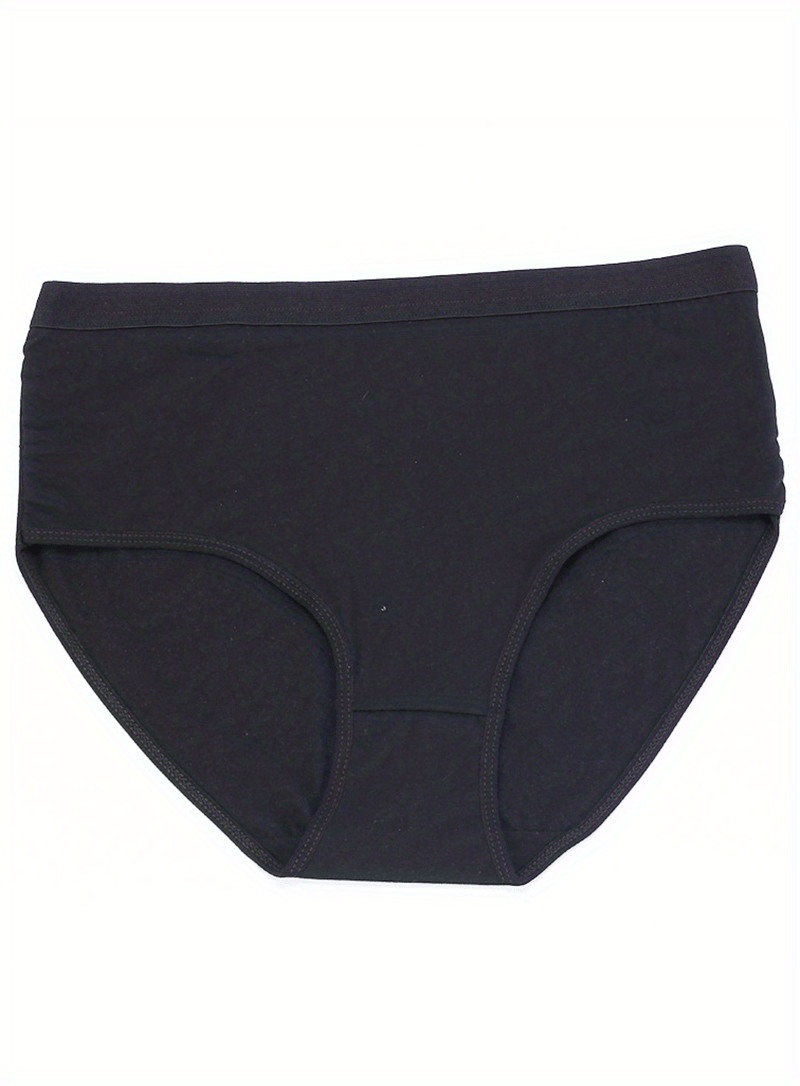 Plus Size Basic Panties Set Women's Plus Solid High Waist - Temu