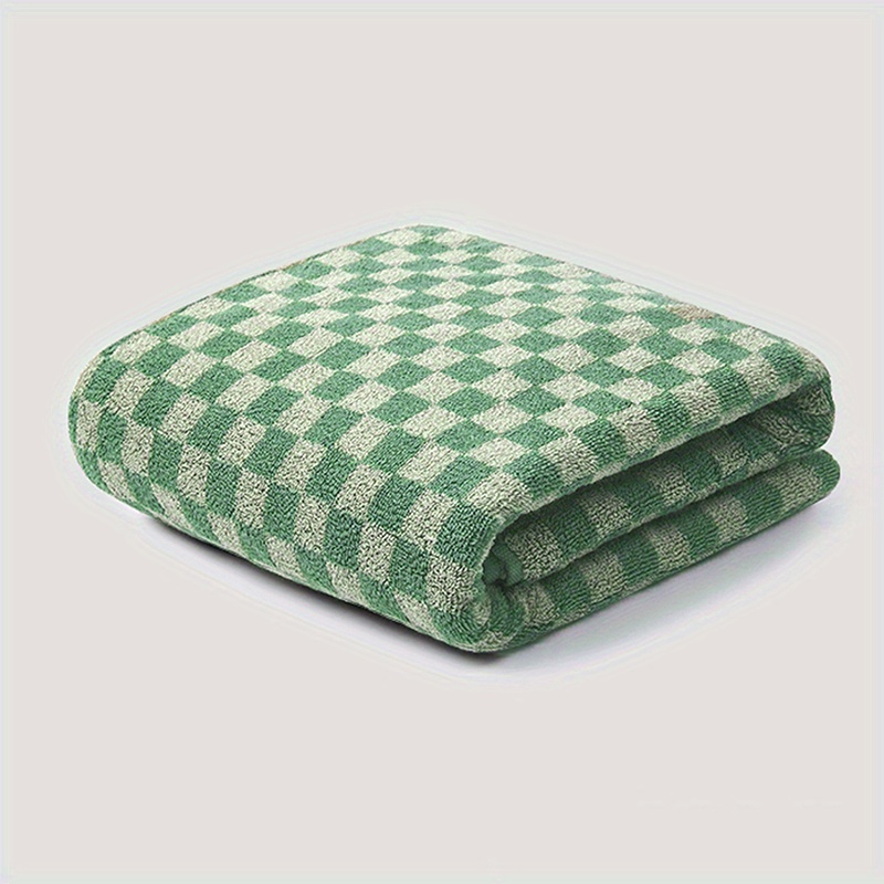 Checkered Pattern Towel Household Thickened Hand Towel Bath - Temu