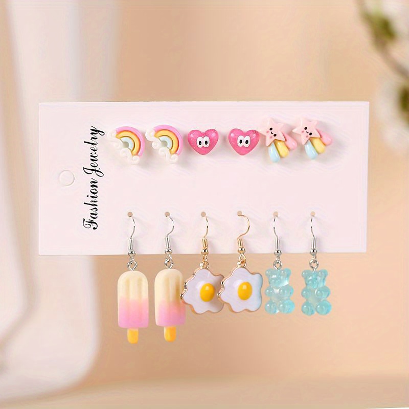 Girls Cute Creative Cloud Tassel Alloy Earrings, Nickel Free