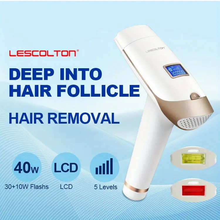 lescolton 2 in 1 laser hair removal device for women painless professional and permanent hair removal for body and face home use ipl hair remover details 0