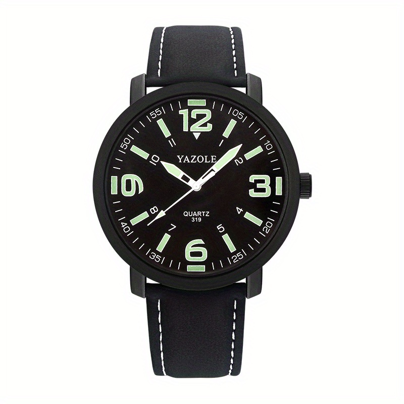 mens glow in the   with green luminescent   quartz movement   leather strap alloy case high quality sporty design 24  reserve ideal for   diving aviation casual attire stylish modern mens watch with luminous dial comfortable strap and   black face with     11