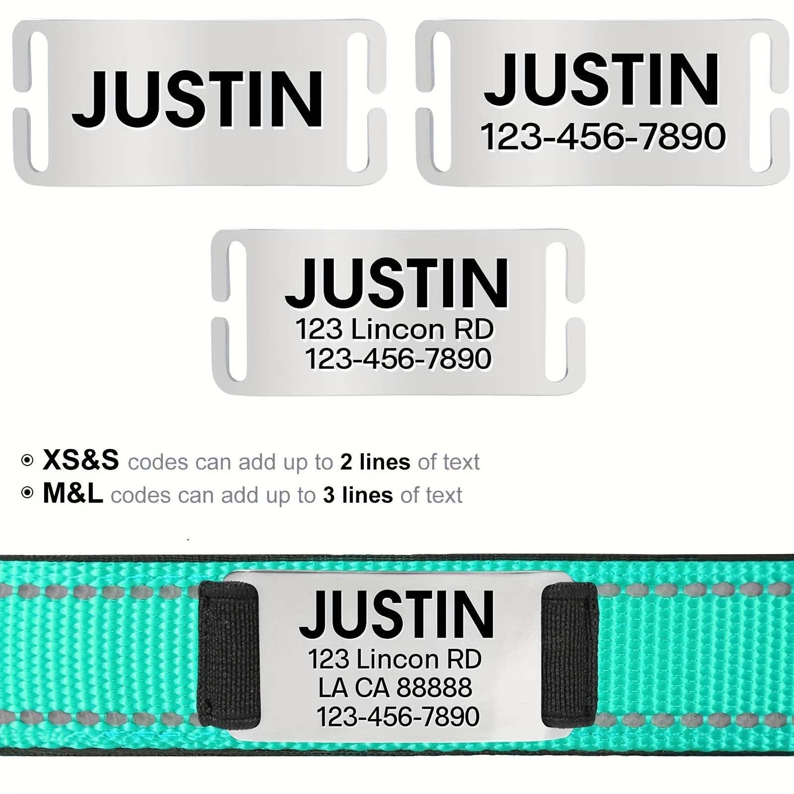 Reflective Personalized Dog Collar Name Plate Keep Puppy Temu