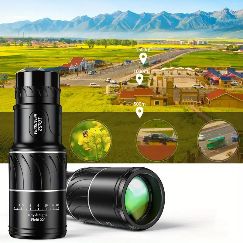 apexel hd dual focus monocular 16x52 bk4 prism compact scope for adults kids camping accessories telescope for outdoor hunting tourism bird watching details 0