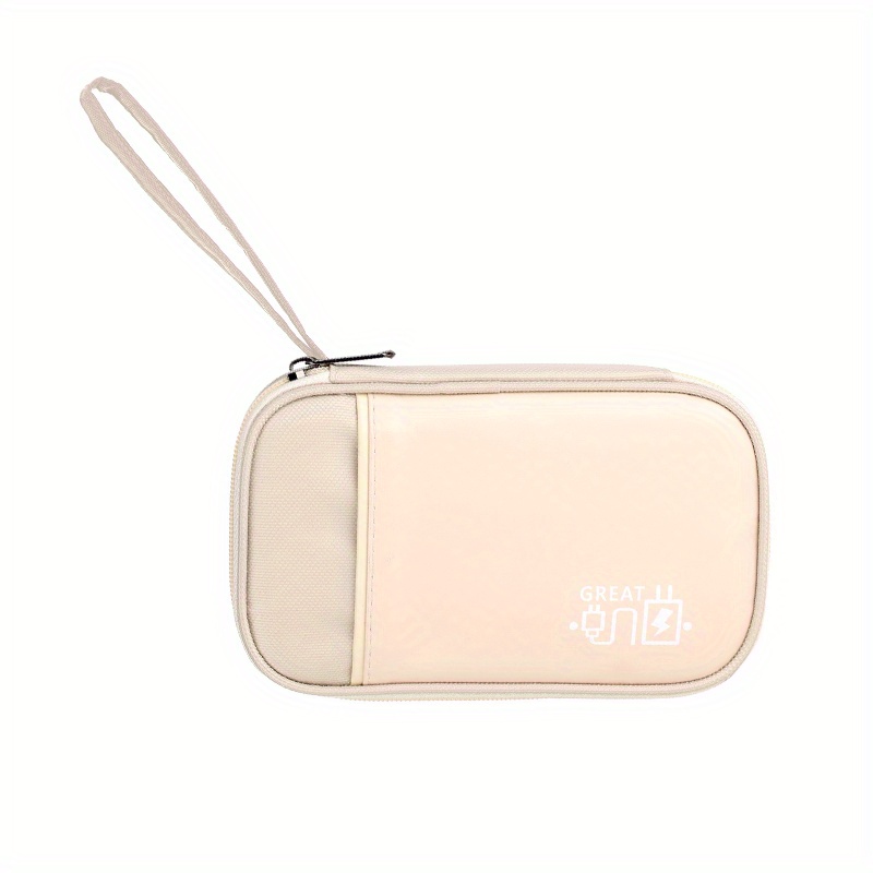 Portable Zipper Passport Document Storage Bag Data Cable Storage Bag