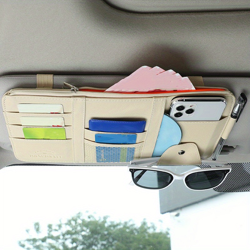 Multi-Purpose Car Sunshade Storage Bag Sunglasses Holder Interior Auto Sun  Visor Sun Glasses Box Universal Card Case Mount Support Wyz20885 - China Car  Organizer, Car Storage Box
