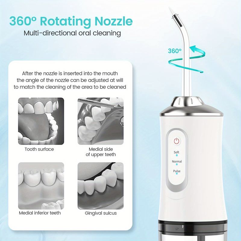 4 In 1 Water Flosser For Teeth, Cordless Water Flossers Oral Irrigator With DIY Mode 4 Jet Tips, Tooth Flosser, Portable And Rechargeable For Home Travel, For Men And Women Daily Teeth Care, Ideal For Gift, Father Day Gift details 3