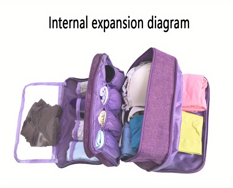 King&Pig Bra Underwear Storage Bag Travel Bag Trip Handbag Luggage  Traveling Bag Pouch Case Suitcase Space Saver Container Bags (blue)