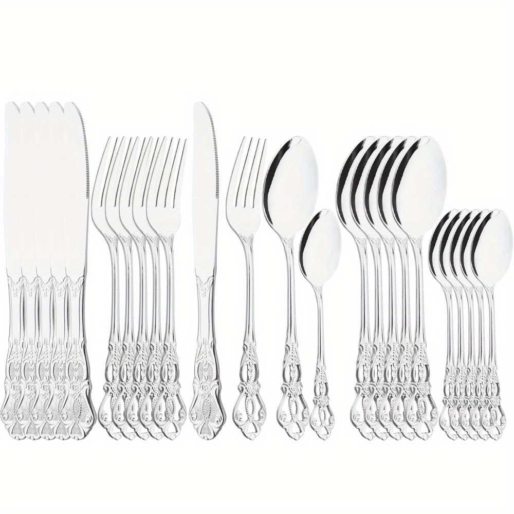 Stainless Steel Dinner Knife Set Retro Cutlery/flatware 