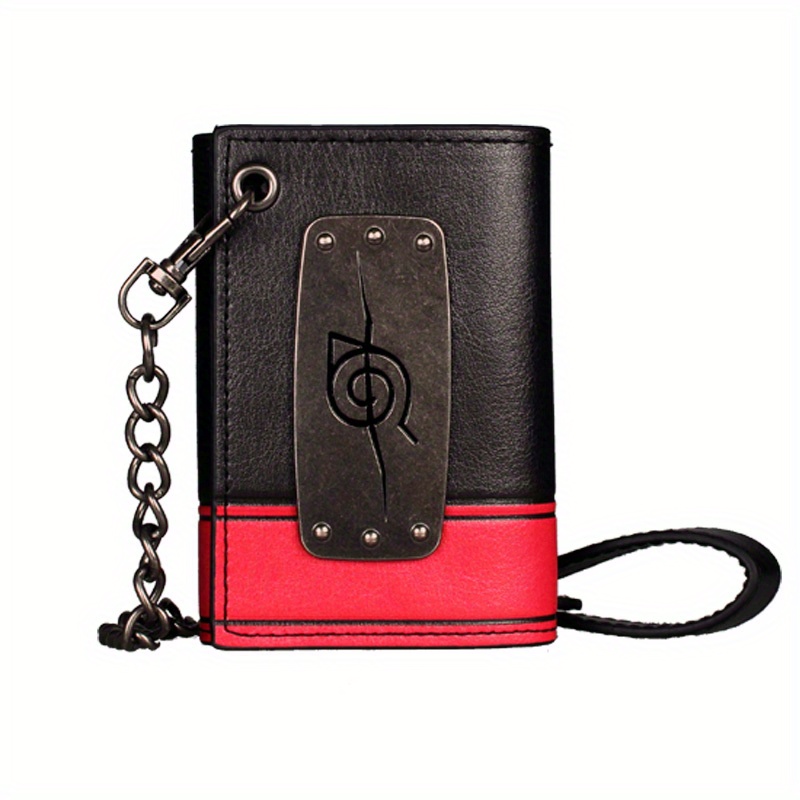 High Skull Cross Chain 3 Fold Men's Wallet