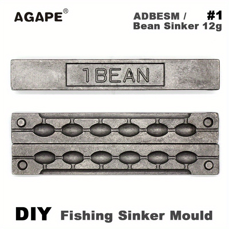 Adygil Diy Fishing Bean Sinker Mould Make #1 Bean 6 - Temu