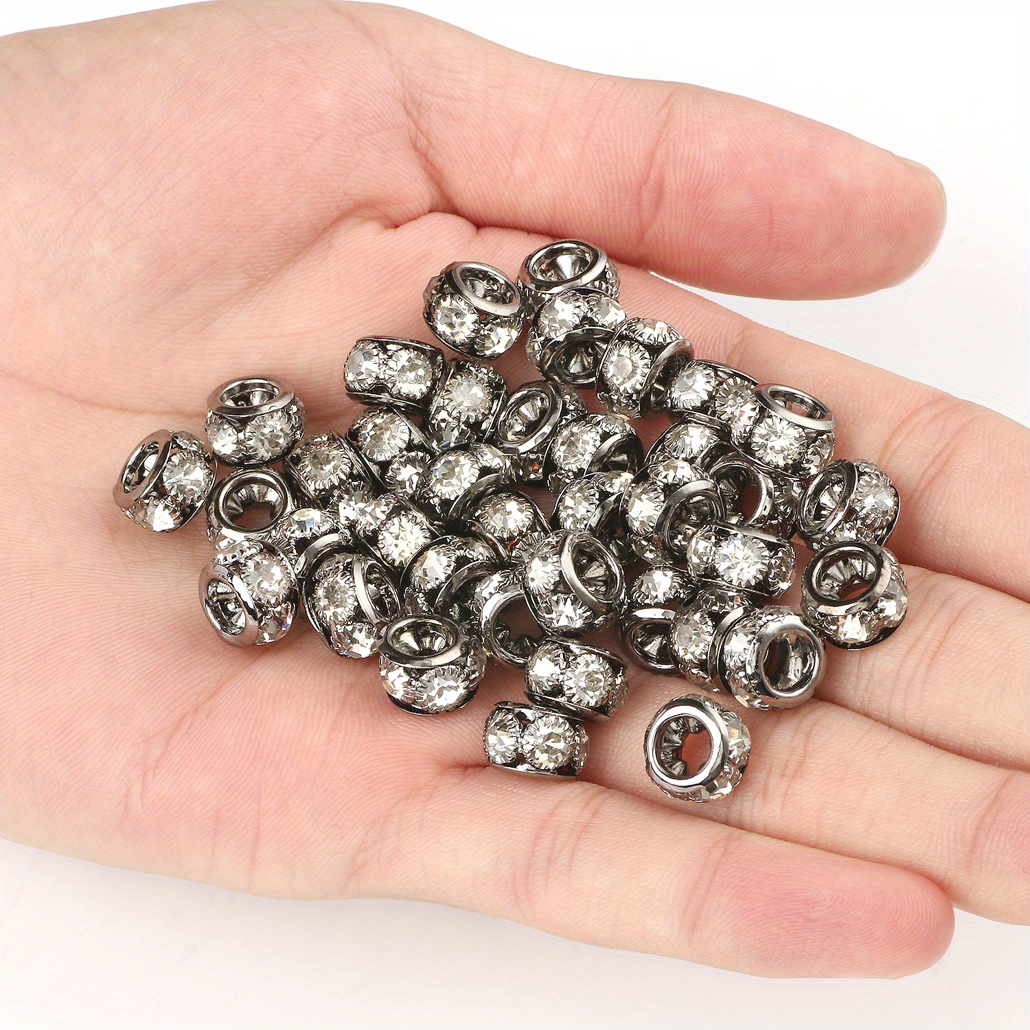 Sterling Silver 8mm Big Hole Spacer Beads for Jewelry Making