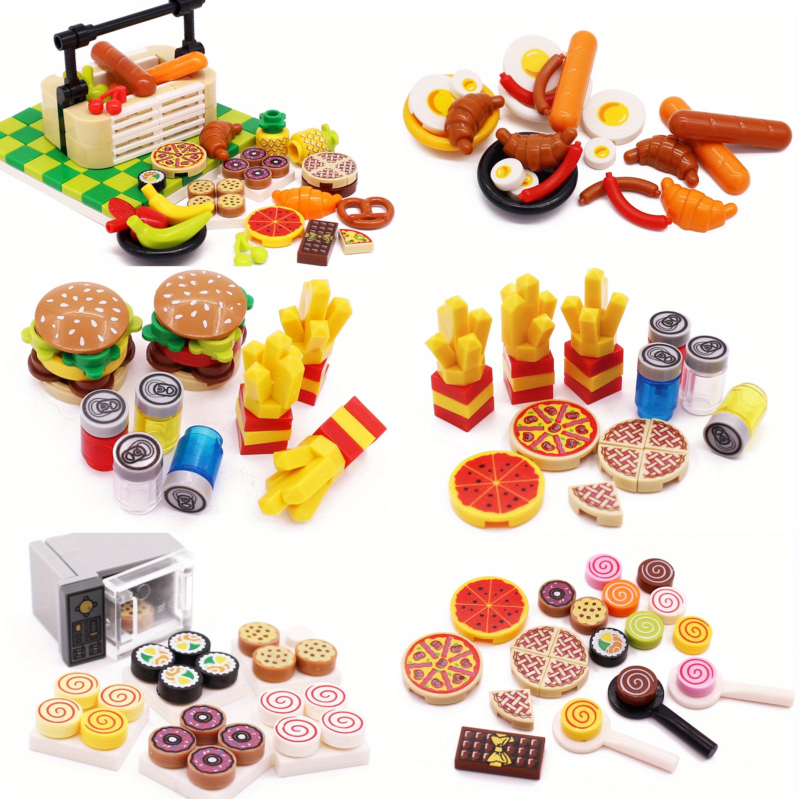  Kitchen Food Accessories Building Block Toy Brick