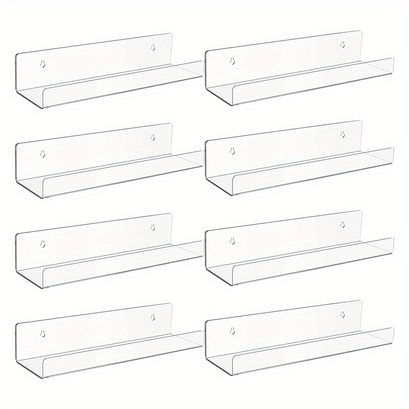 6/12PCS Acrylic Floating Shoe Display Shelves Wall Mounted Clear