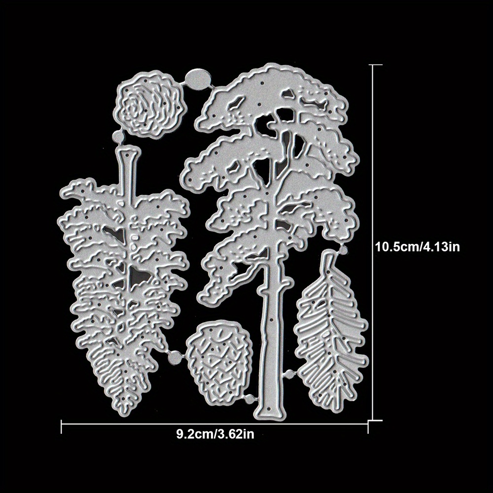 TEMU Metal - Pine Tree, Cone, Branch Designs For Scrapbooking, Card Making, Home Decor - Compatible With Die-cutting Machines - Christmas, Winter,