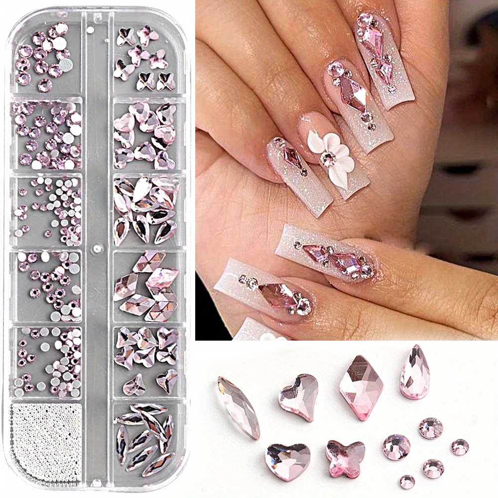 Rhinestone nail art design  Diamond nail art, Stone nail art, Gem nail  designs