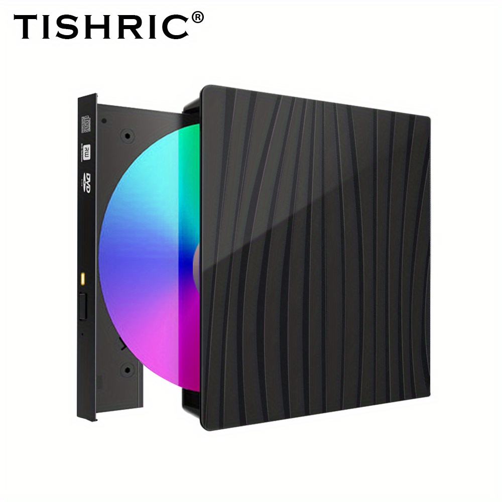 TISHRIC-Lecteur CD et DVD optique externe, USB 2.0, ChlorPlug and Play,  lecteur DVD externe pour