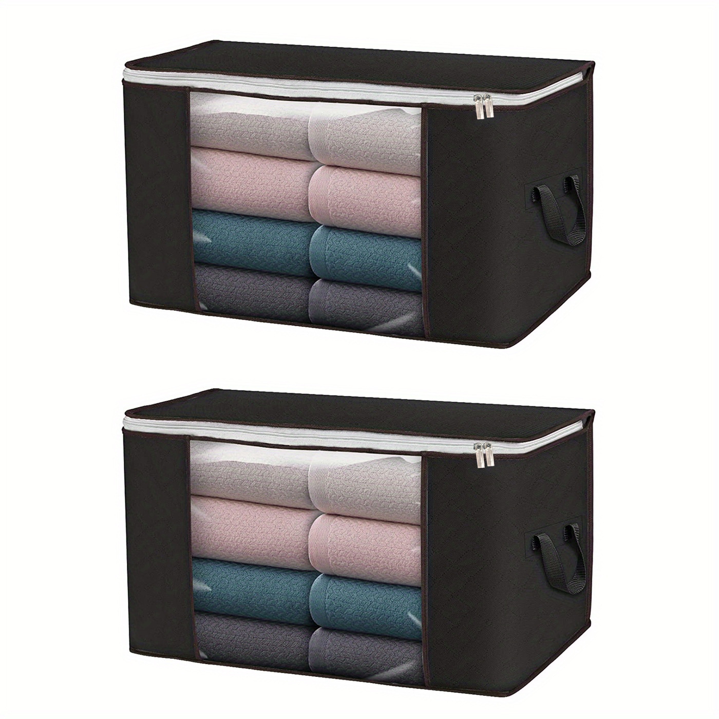 Large Storage Bags,, Clothes Storage Bins Foldable Closet Organizer Storage  Containers With Durable Handles Thick Fabric For Clothing, Blanket,  Comforters, Bed Sheets, Pillows And Toys, Gray - Temu