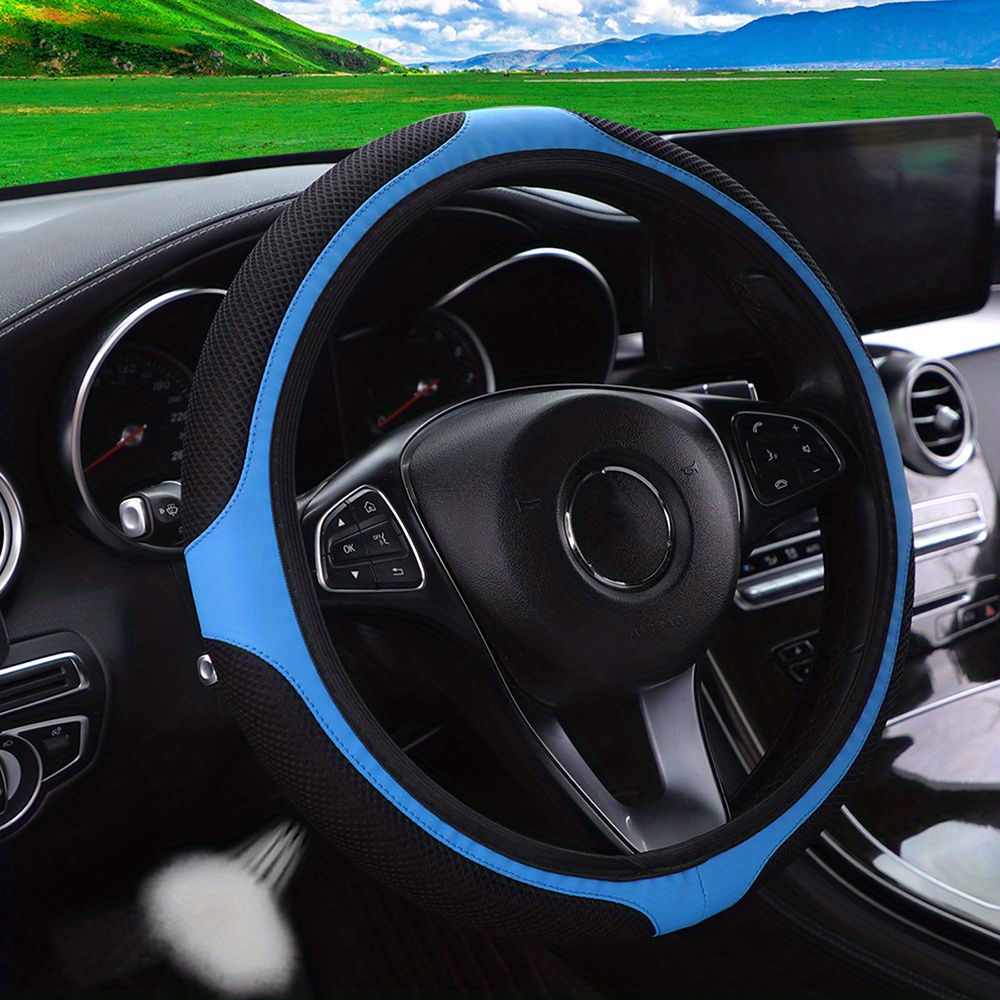 PU Leather 3D Mesh Car Steering Wheel Cover 37 Car Accessories