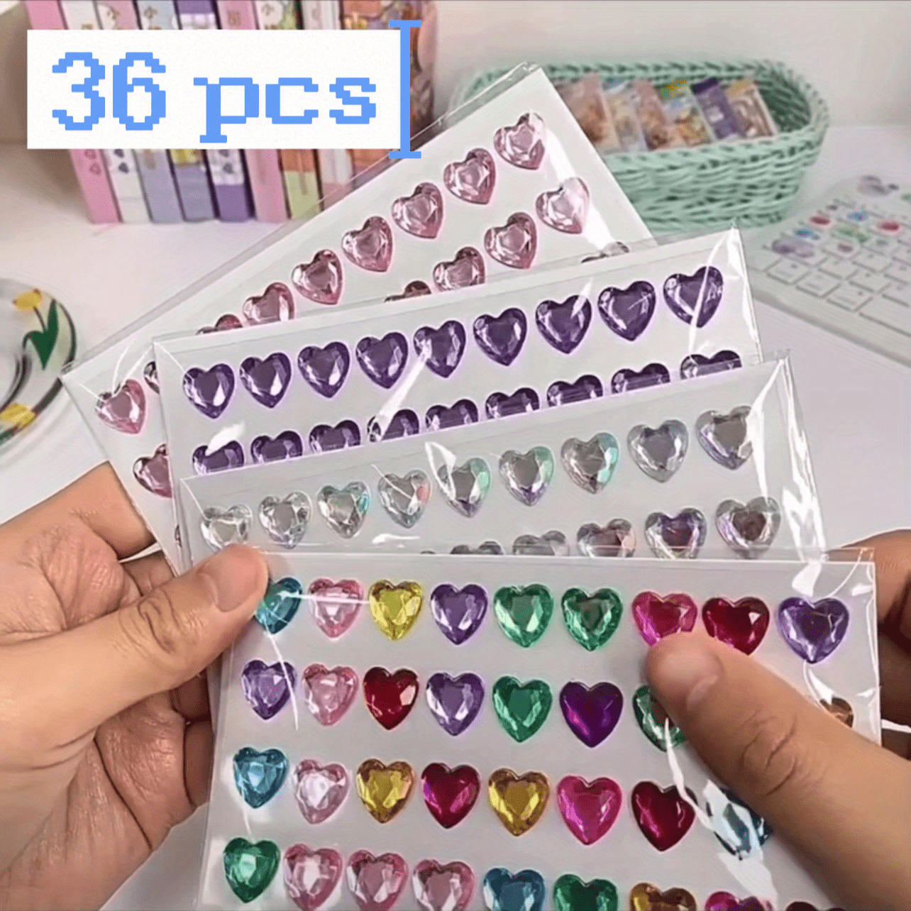 Artificial Diamond Shiny Heart-shaped Diy Stickers For Princess Girls And  Children Cartoon Three-dimensional Crystal Stickers Diamond Stickers Toys  Colorful Decorative Stickers Rave Makeup Stickers - Temu Sweden