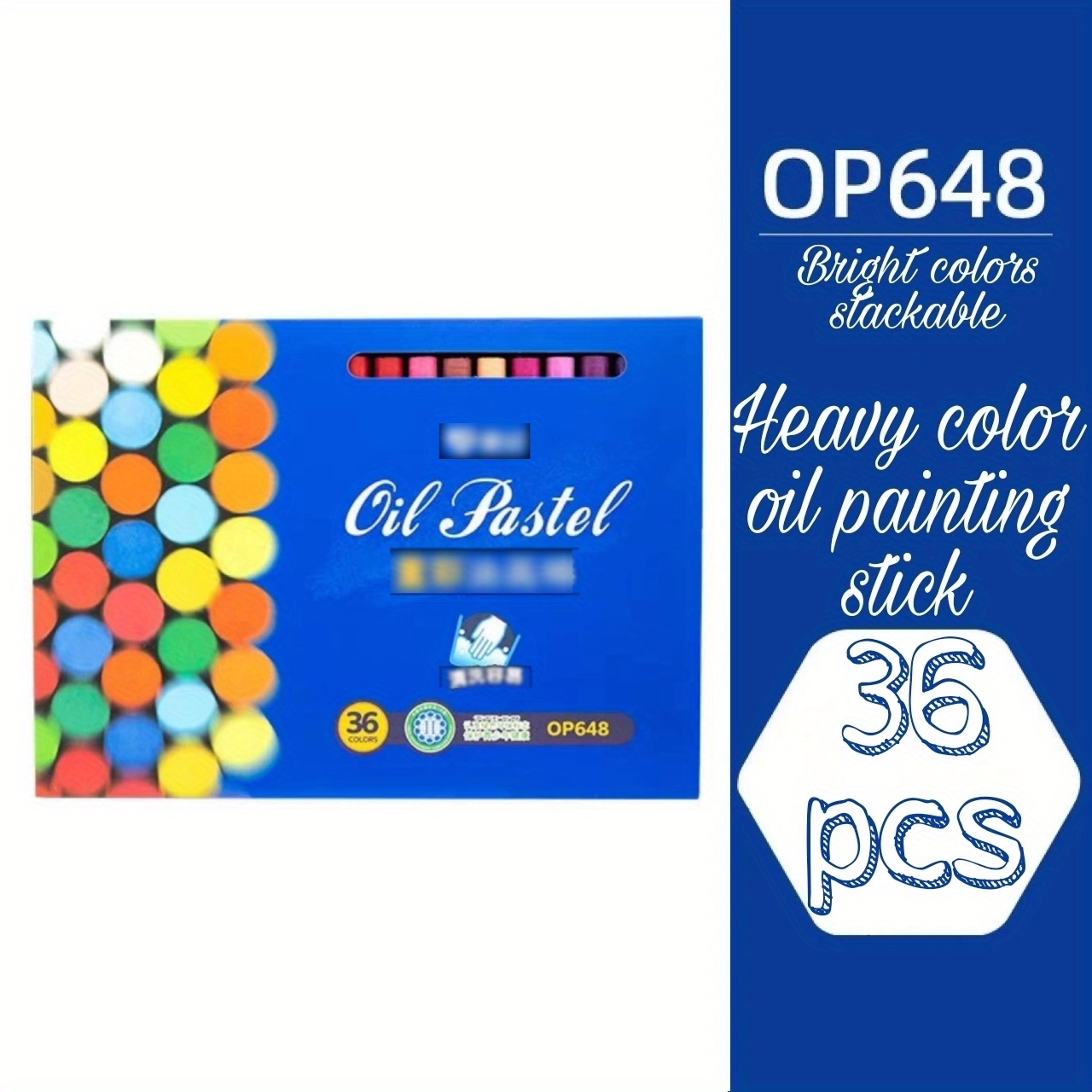 Pastels Art Supplies, Blue Bright Colors High Oil Pastels Set 18 Pcs  Ultrasoft For School For Artists 