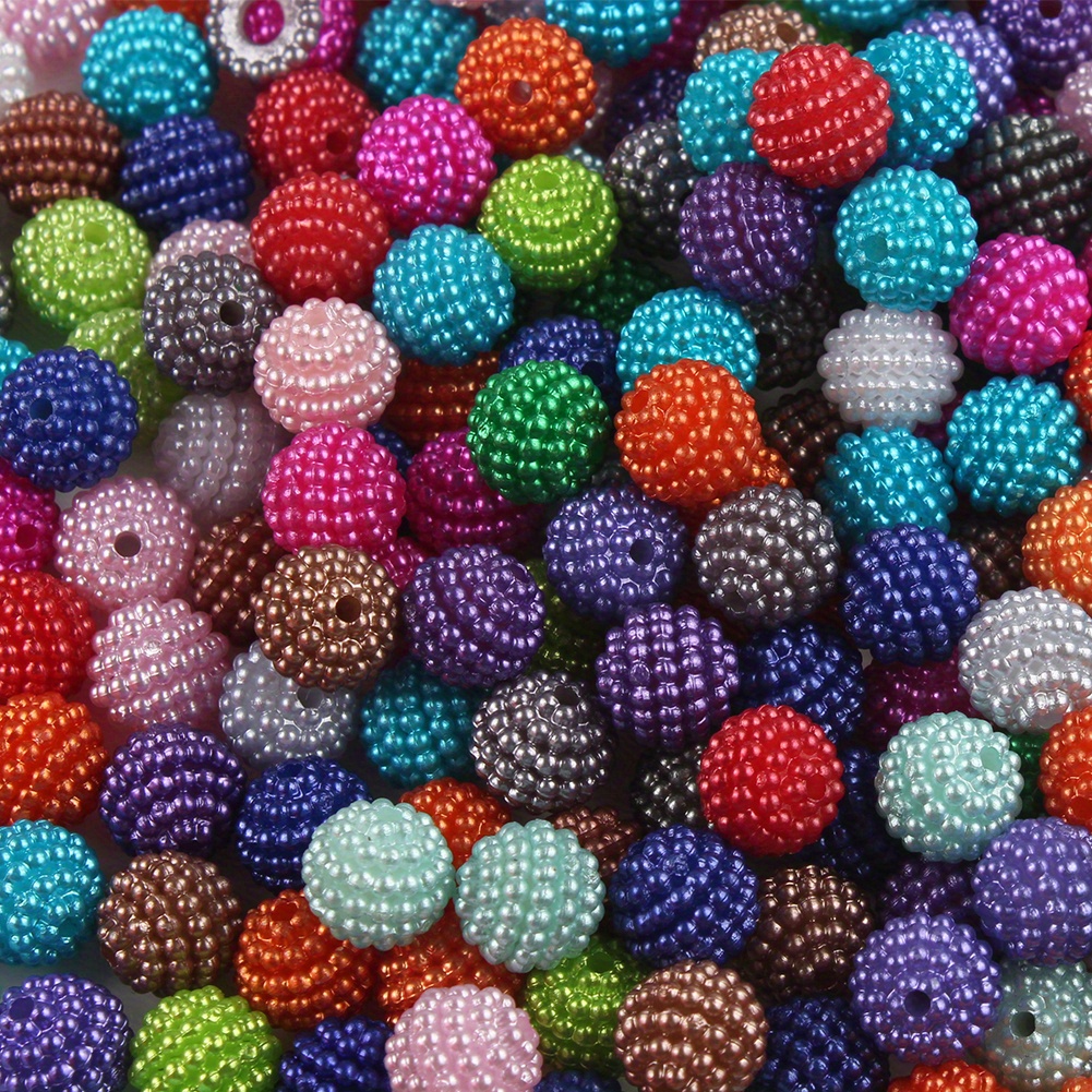 40pcs 12mm Big Hole Round Beads for Jewelry Making Acrylic Beads Multicolor  Loose Bead Jewelry DIY Accessory