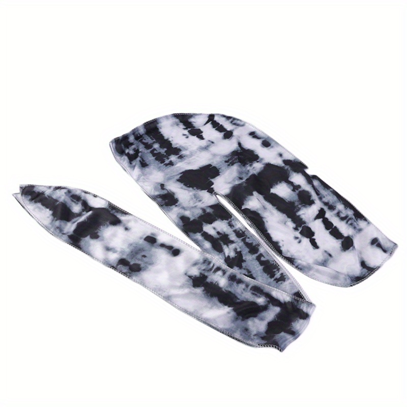 Tie Dyed Thick Silky Durag Floral Print Wave Cap