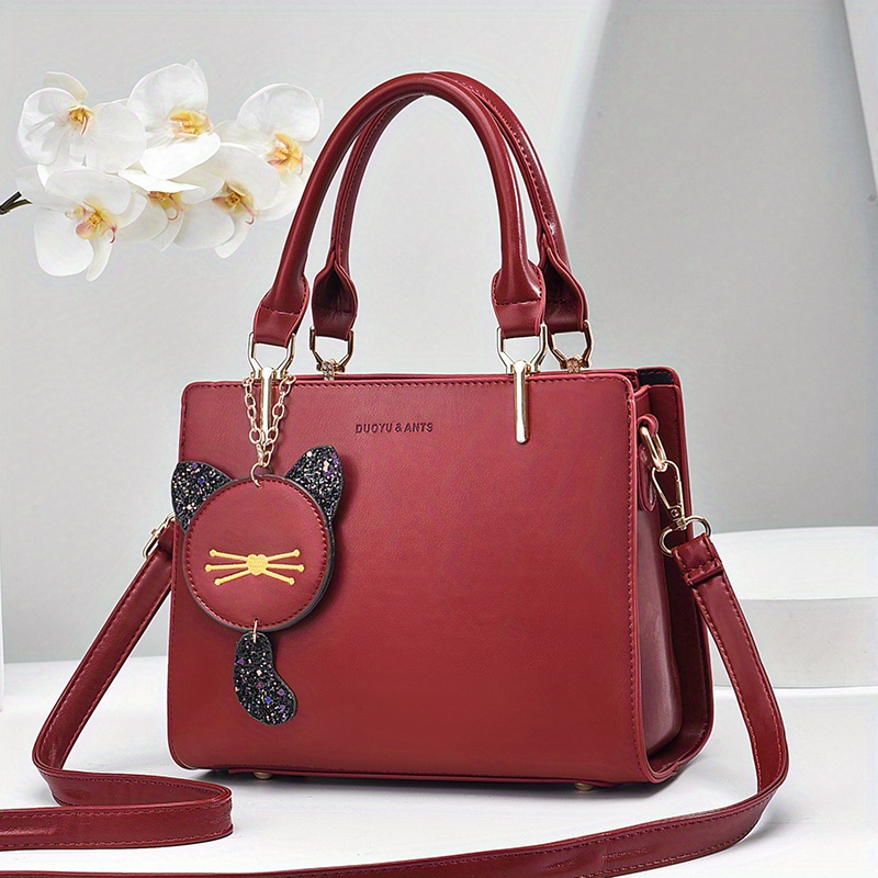 2023 PU sewing Craft Women's shoulder bag Letter printed square