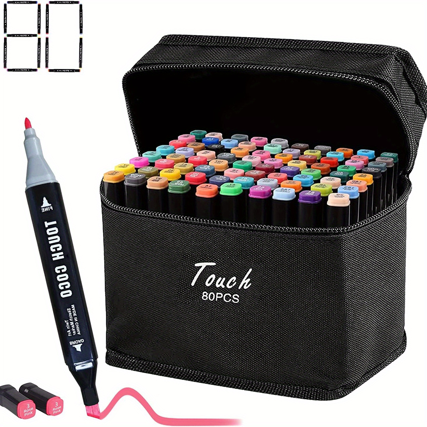 80 Colors,dual Tip Markers,permanent Art Markers For Artists,set With  Case,brush & Chisel Tip Sketch Markers For Adults Coloring - Temu  Philippines