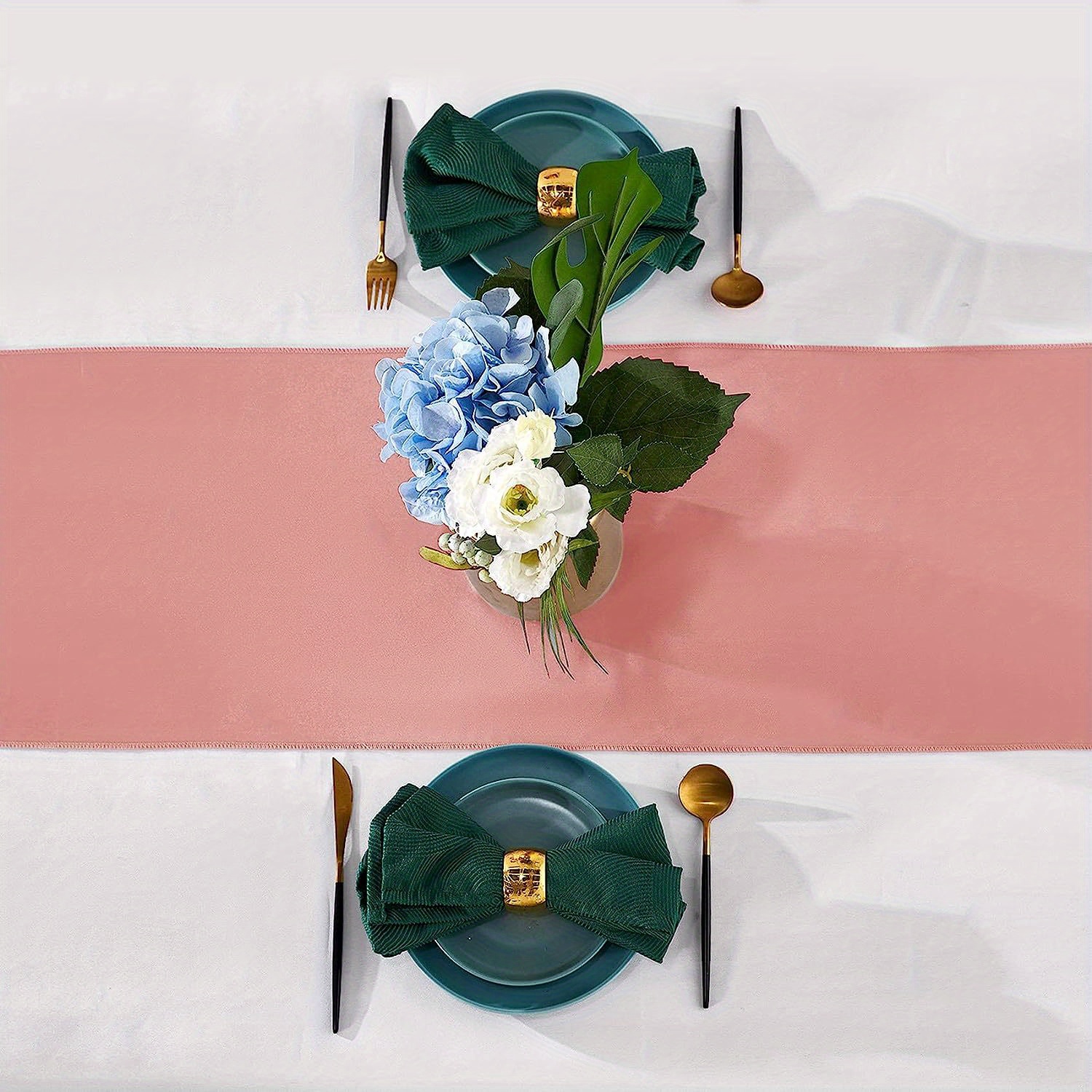 Rose gold table runners satin table runner long silk smooth temu